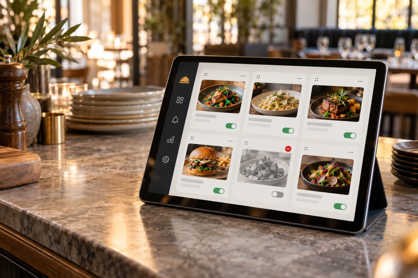 Updating the digital menu from the dashboard